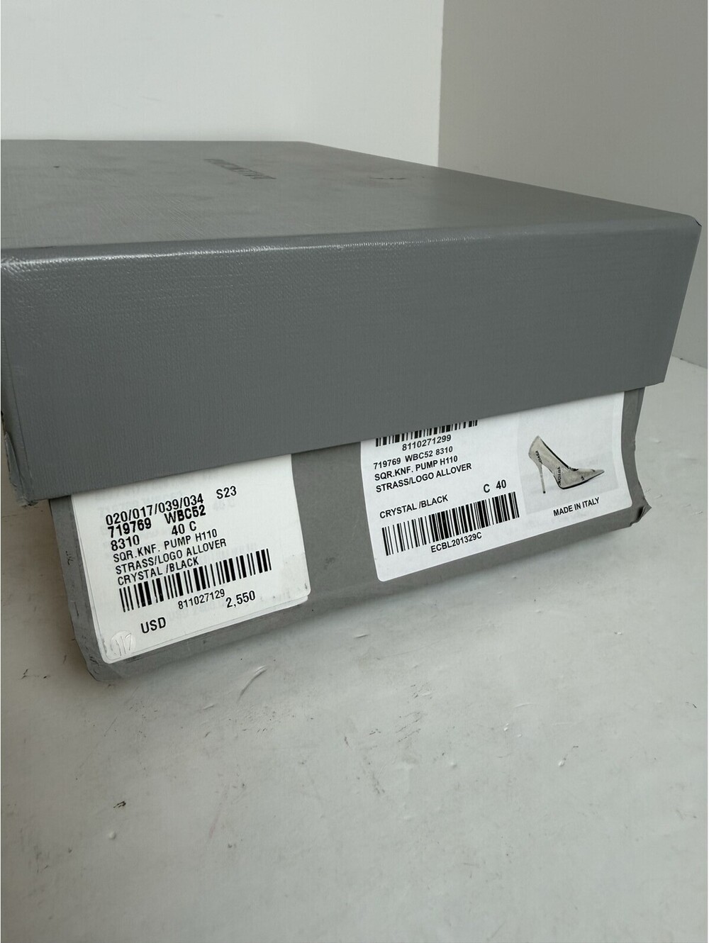 Balenciaga Knife Pump H110 Heels Crystal/Black Womens Size 10/40 New - Picture 7 of 7